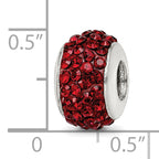 Sterling Silver 925 Maroon Preciosa Crystal Bead with Polished Finish