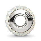 Sophia Jewelers Sterling Silver Crystal Bead with White Preciosa Stones Polished Finish