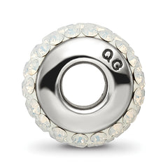 Sophia Jewelers Sterling Silver Crystal Bead with White Preciosa Stones Polished Finish