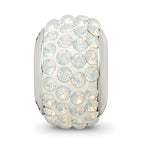 Sophia Jewelers Sterling Silver Crystal Bead with White Preciosa Stones Polished Finish