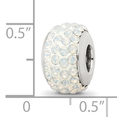 Sophia Jewelers Sterling Silver Crystal Bead with White Preciosa Stones Polished Finish