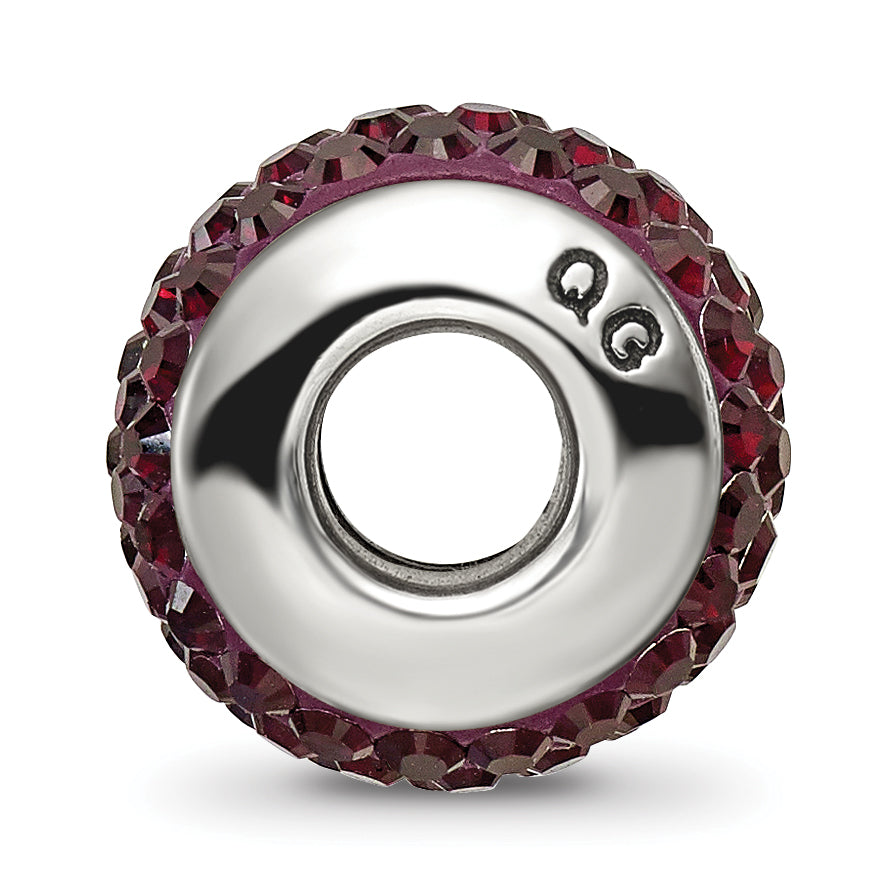 Sterling Silver 925 Crimson Crystal Bead with Polished Finish Elegant Design Secondary image