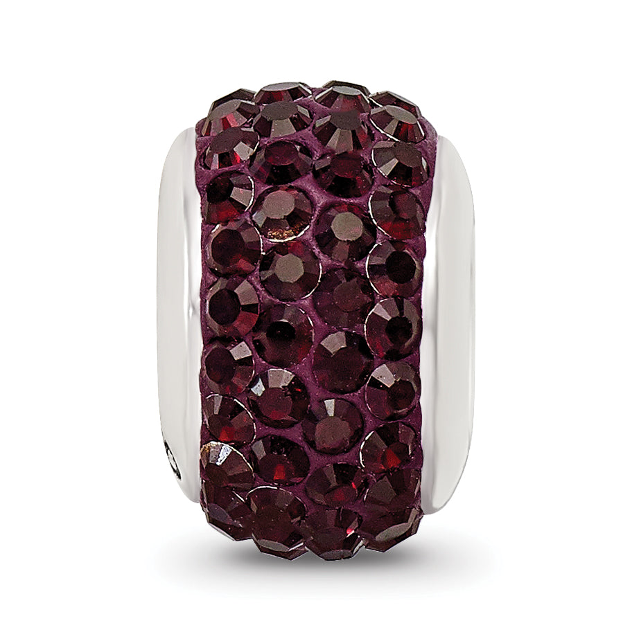 Sterling Silver 925 Crimson Crystal Bead with Polished Finish Elegant Design