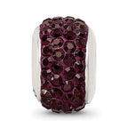 Sterling Silver 925 Crimson Crystal Bead with Polished Finish Elegant Design