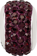 Sterling Silver 925 Crimson Crystal Bead with Polished Finish Elegant Design