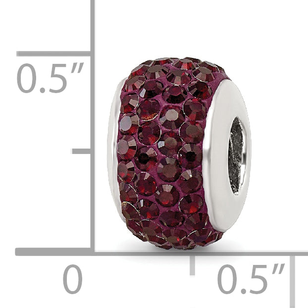 Sterling Silver 925 Crimson Crystal Bead with Polished Finish Elegant Design