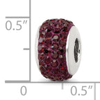 Sterling Silver 925 Crimson Crystal Bead with Polished Finish Elegant Design