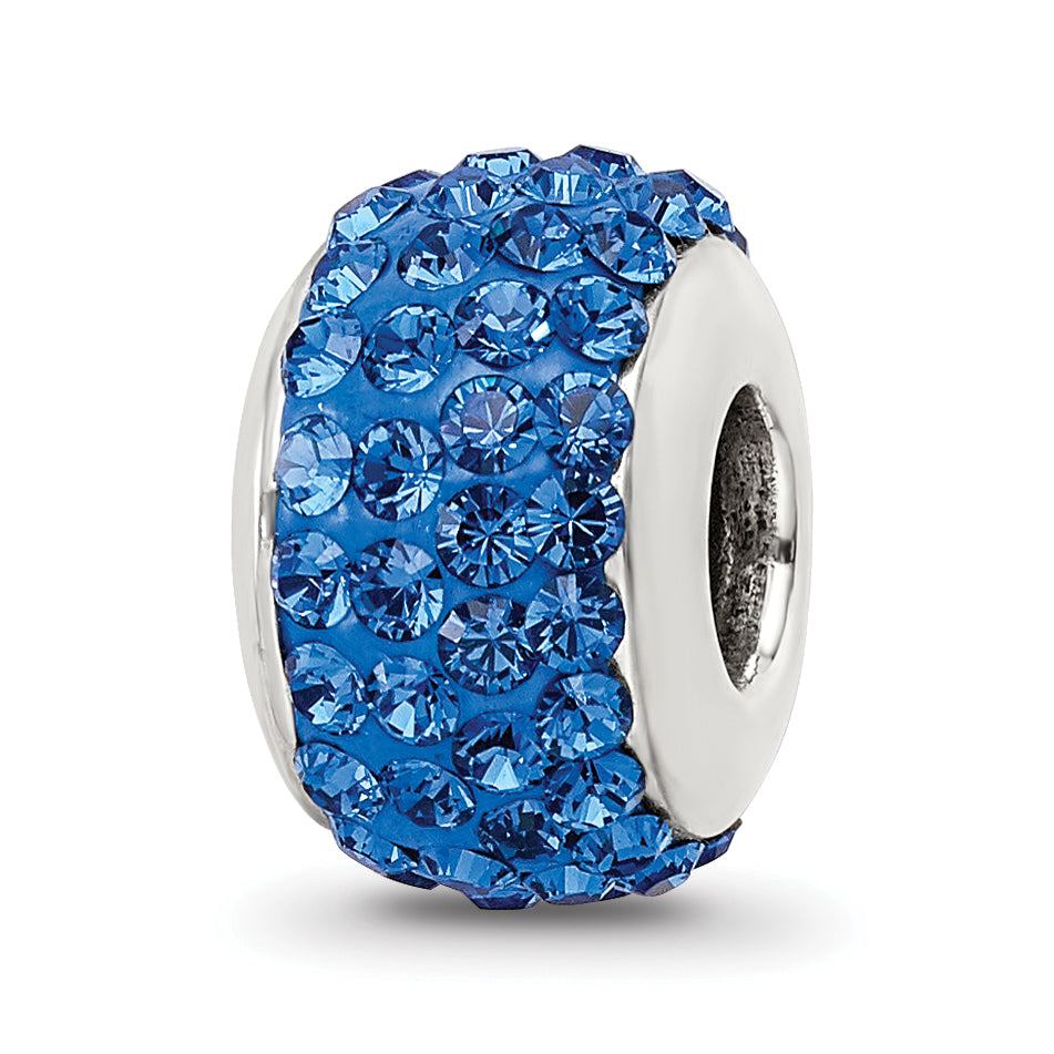 Sterling Silver Reflections Medium Blue Full Preciosa Crystal Bead Main image