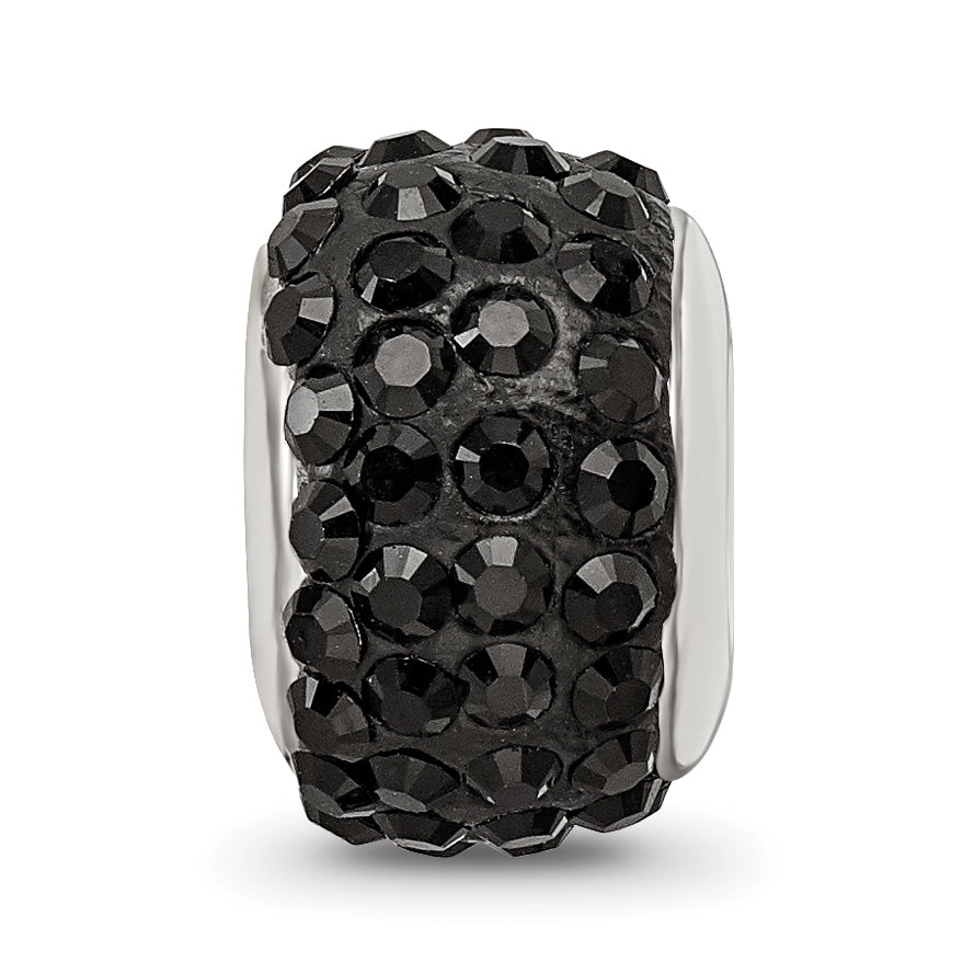 Sophia Jewelers Sterling Silver 925 Polished Black Crystal Bead