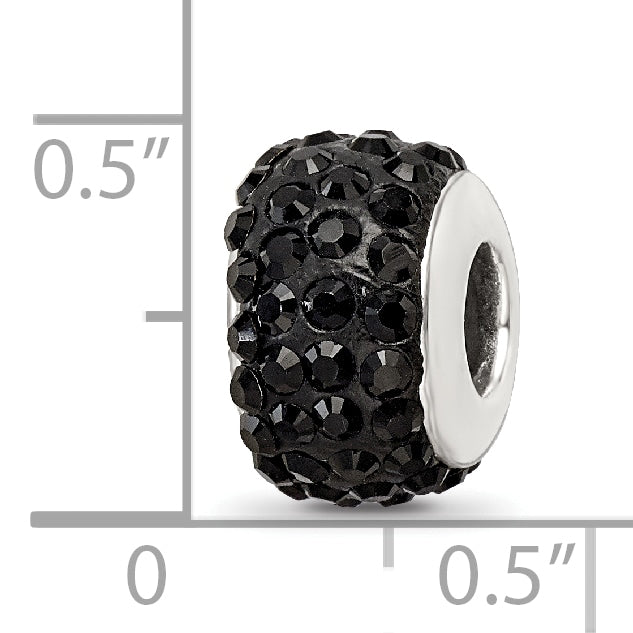 Sophia Jewelers Sterling Silver 925 Polished Black Crystal Bead