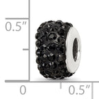 Sophia Jewelers Sterling Silver 925 Polished Black Crystal Bead