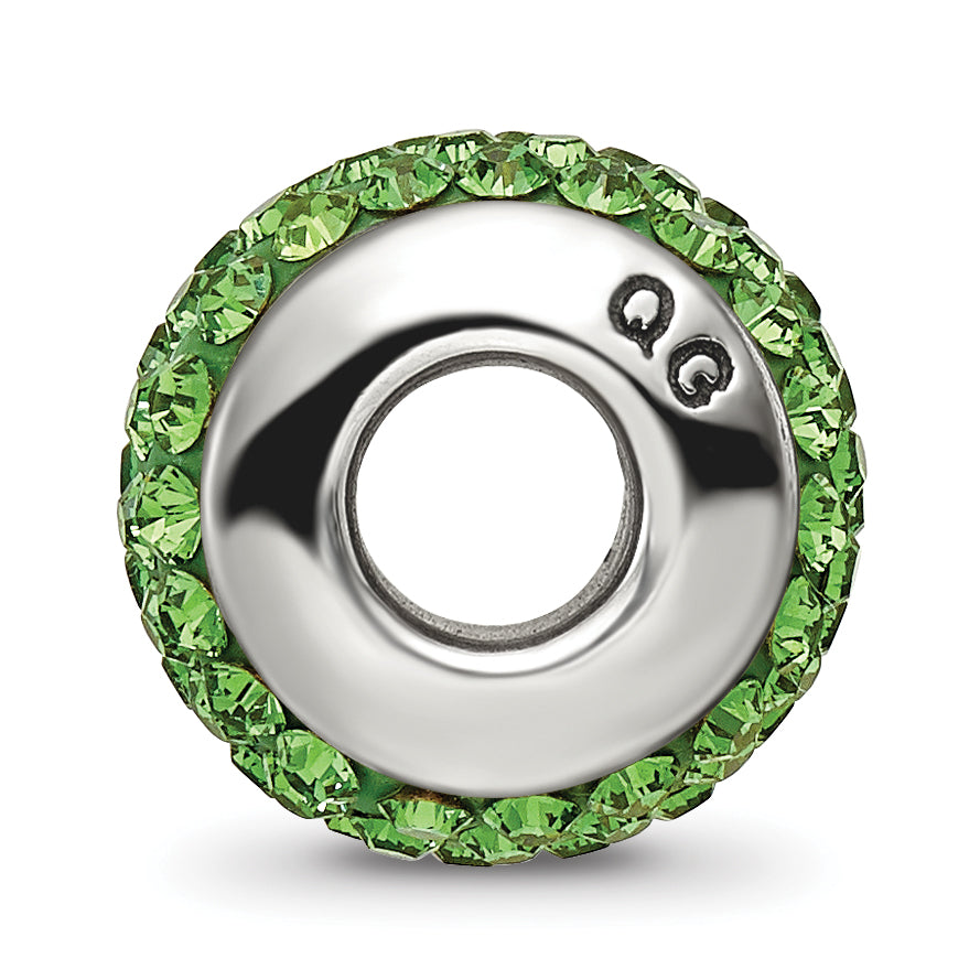 Sterling Silver 925 Polished Green Preciosa Crystal Bead, Solid & Elegant Secondary image