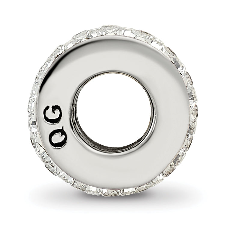 Sterling Silver 925 Double Row White Crystal Bead with Polished Finish Secondary image