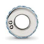 Sterling Silver 925 Double Row Crystal Bead with Polished Finish in Sky Blue