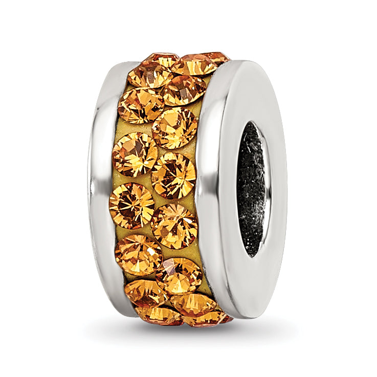Sterling Silver Reflections Orange Double Row Preciosa Crystal Bead Main image