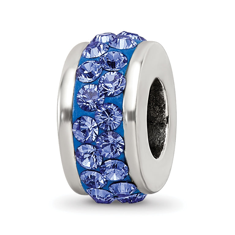 Sterling Silver Reflections Blue Double Row Preciosa Crystal Bead Main image