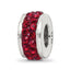 Sterling Silver Reflections Dark Maroon Double Row Preciosa Crystal Bead