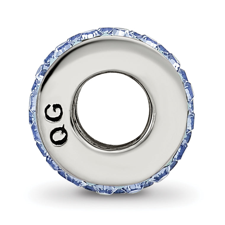 Sterling Silver 925 Double Row Light Blue Crystal Bead with Polished Finish Secondary image
