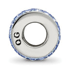Sterling Silver 925 Double Row Light Blue Crystal Bead with Polished Finish