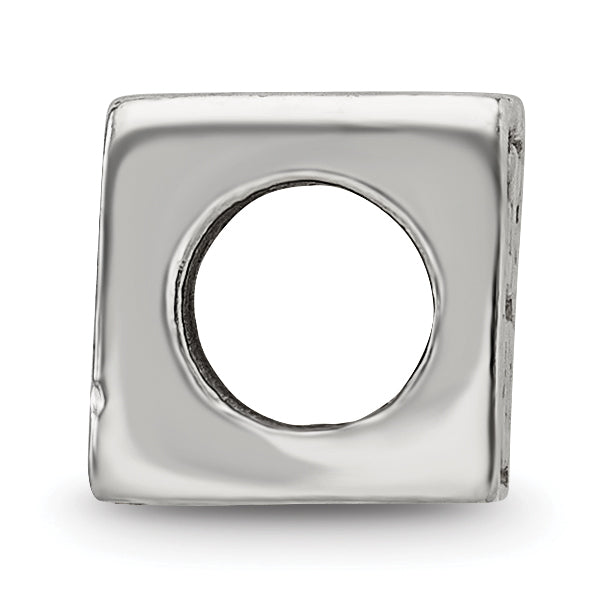 Sterling Silver 925 Heart Cube Bead with Antiqued Finish, Solid Craftsmanship