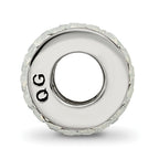 Sterling Silver 925 Polished Bead with White Preciosa Crystals Elegant Double Row