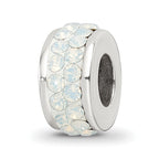 Sterling Silver Reflections Cream Double Row Preciosa Crystal Bead