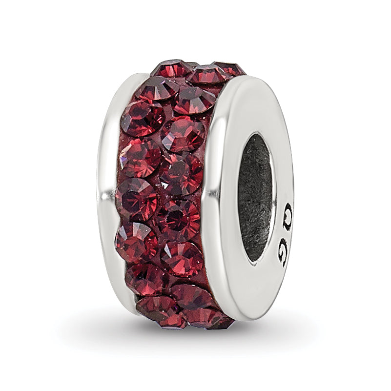 Sterling Silver Reflections Crimson Double Row Preciosa Crystal Bead Main image