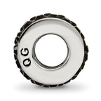 Sterling Silver Reflections Black Double Row Preciosa Crystal Bead