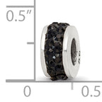 Sterling Silver Reflections Black Double Row Preciosa Crystal Bead
