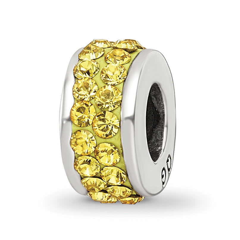 Sterling Silver Reflections Yellow Double Row Preciosa Crystal Bead Main image
