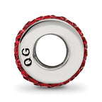 Sterling Silver Scarlet Crystal Bead with Double Row Design