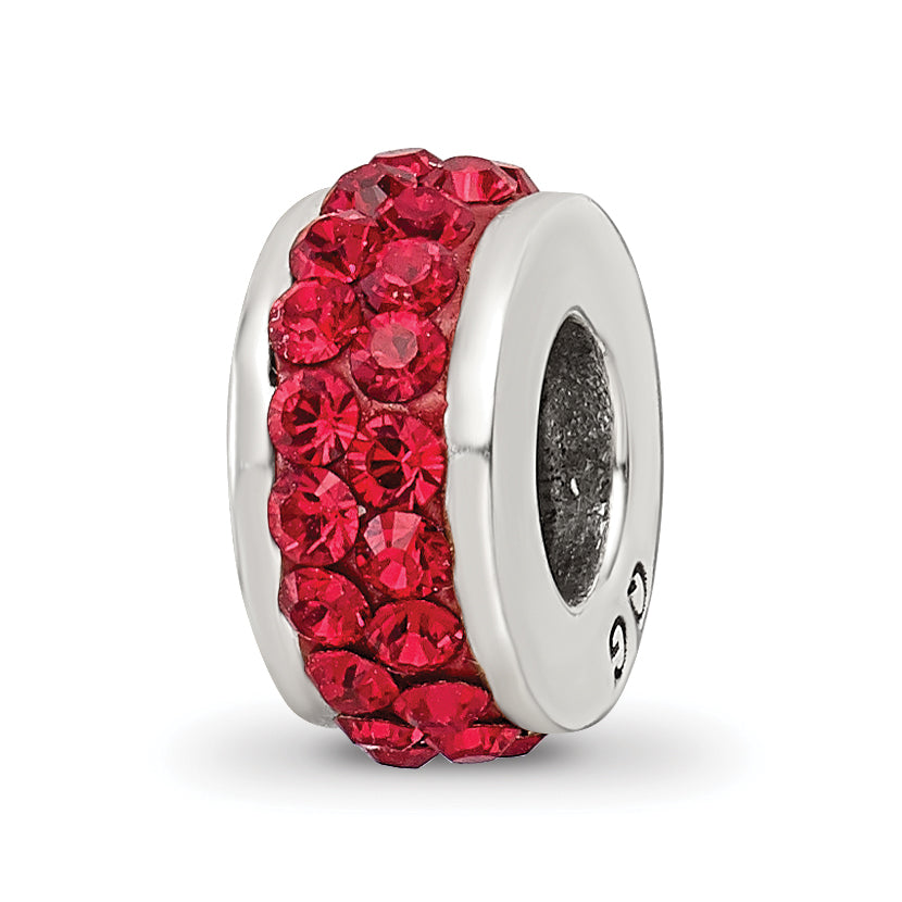 Sterling Silver Reflections Scarlet Double Row Preciosa Crystal Bead