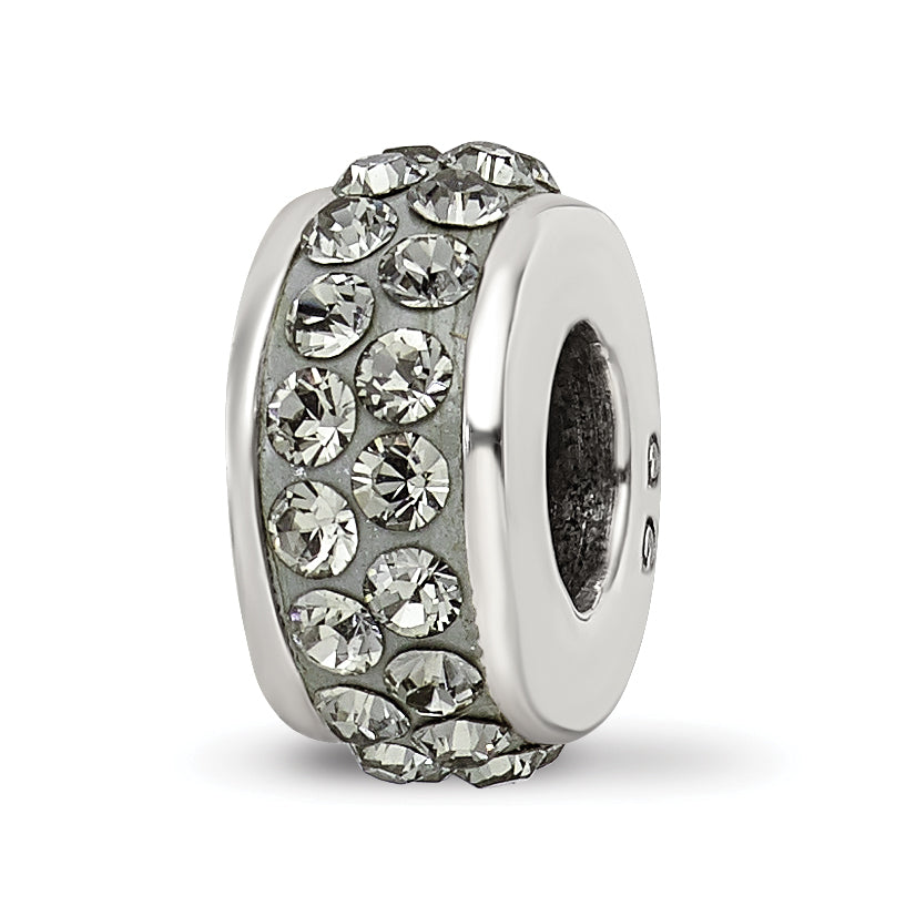 Sterling Silver Reflections Silver/Grey Double Row Preciosa Crystal Bead Main image
