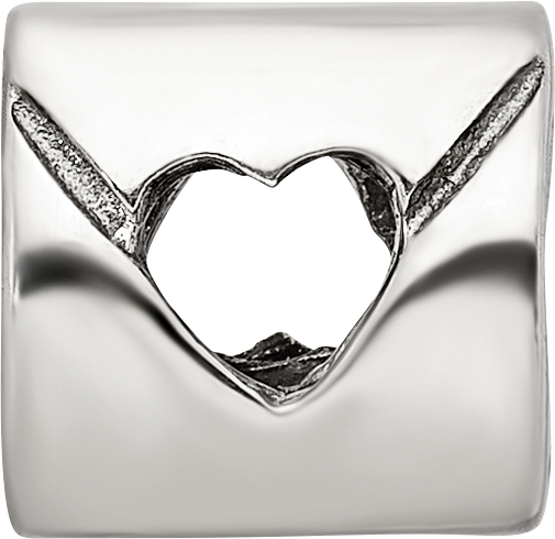 Sterling Silver 925 Love Note Bead with Polished Finish Solid and Elegant Design