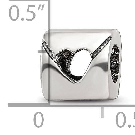 Sterling Silver 925 Love Note Bead with Polished Finish Solid and Elegant Design