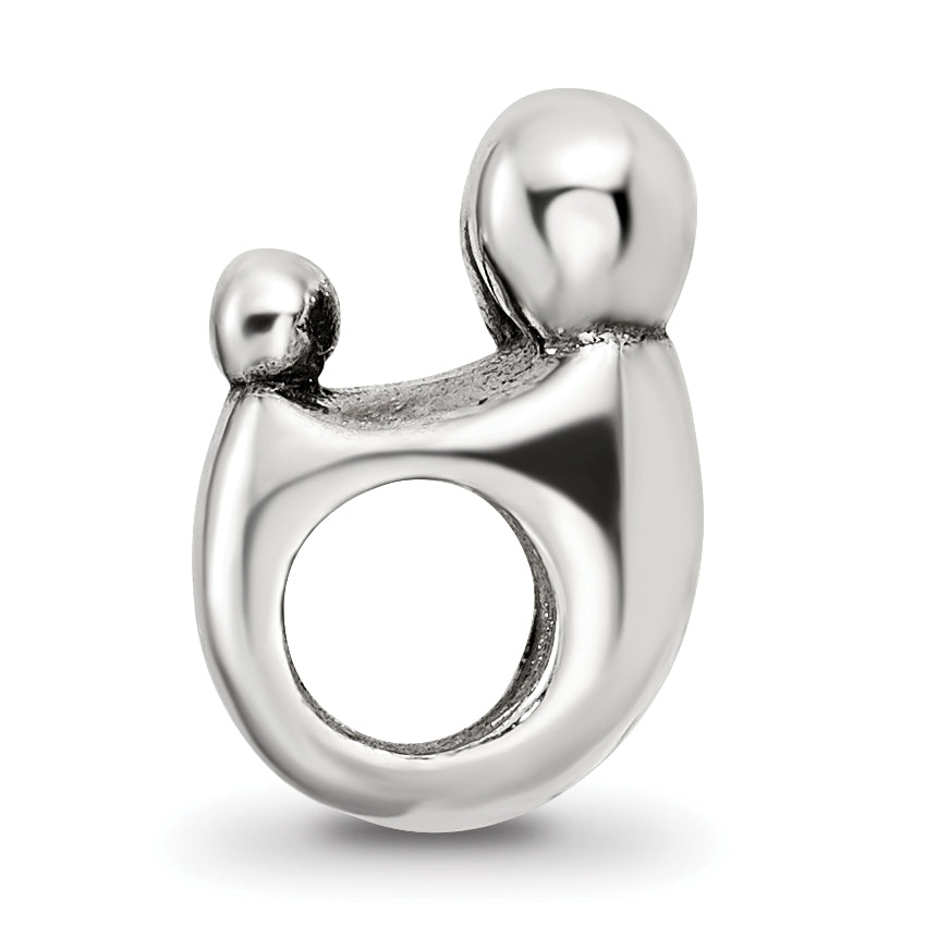 Sterling Silver 925 Family of 3 Bead with Antiqued Finish Solid Cast
