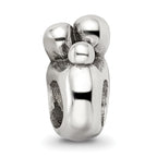 Sterling Silver 925 Family of 3 Bead with Antiqued Finish Solid Cast