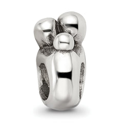 Sterling Silver 925 Family of 3 Bead with Antiqued Finish Solid Cast
