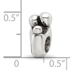 Sterling Silver 925 Family of 3 Bead with Antiqued Finish Solid Cast