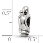 Sterling Silver 925 Family of 2 Bead with Antiqued Finish