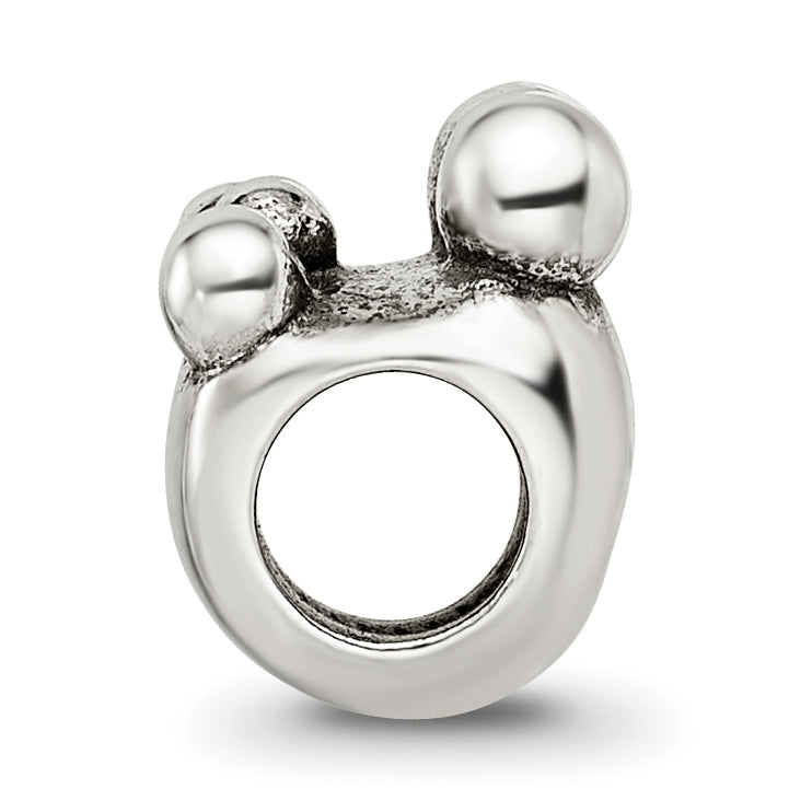 Sterling Silver 925 Family of 5 Bead with Antiqued Finish Solid Cast