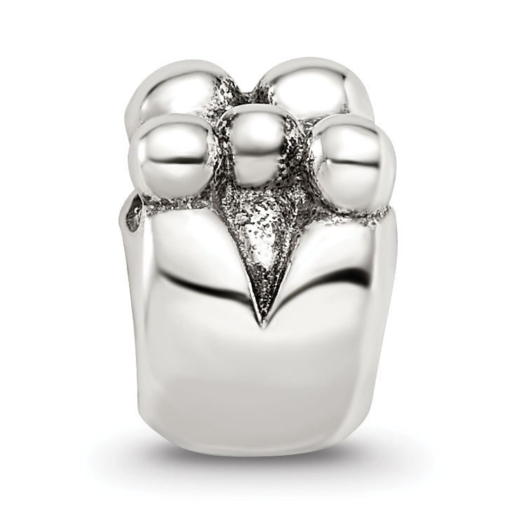 Sterling Silver 925 Family of 5 Bead with Antiqued Finish Solid Cast