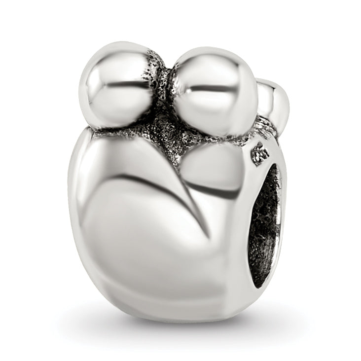 Sterling Silver 925 Family of 5 Bead with Antiqued Finish Solid Cast