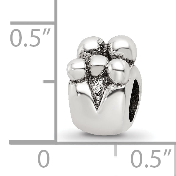 Sterling Silver 925 Family of 5 Bead with Antiqued Finish Solid Cast
