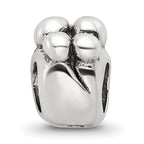 Sterling Silver 925 Family of 4 Themed Bead with Antiqued Finish