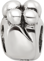 Sterling Silver 925 Family of 4 Themed Bead with Antiqued Finish