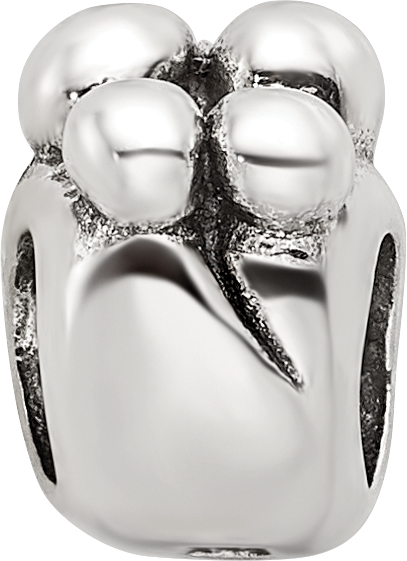 Sterling Silver 925 Family of 4 Themed Bead with Antiqued Finish