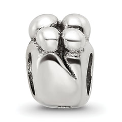 Sterling Silver 925 Family of 4 Themed Bead with Antiqued Finish