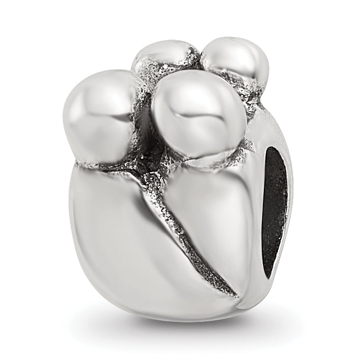 Sterling Silver 925 Family of 4 Themed Bead with Antiqued Finish