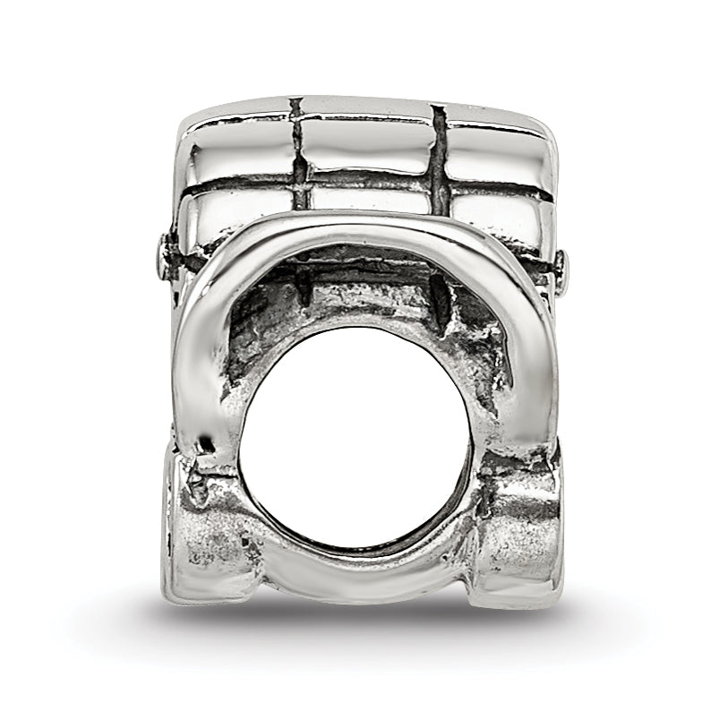 Sterling Silver 925 Baby Carriage Bead with Antiqued Finish Solid Charm Secondary image